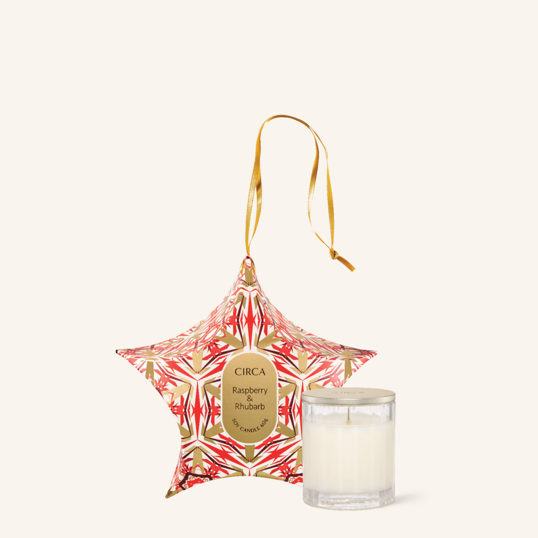 Raspberry & Rhubarb 60G Christmas Candle Bauble | Circa