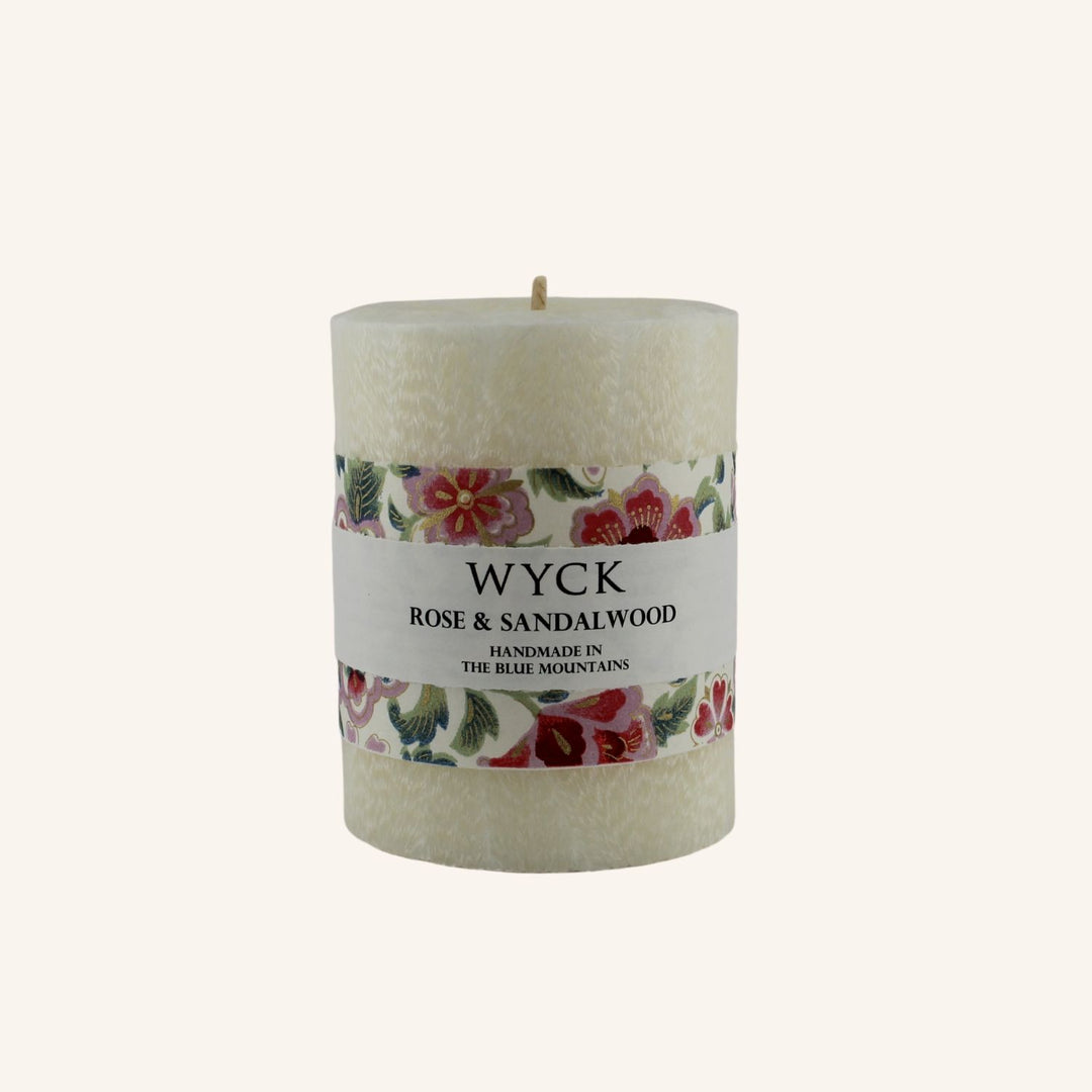 Rose & Sandalwood Small Pillar | Pillar Candles