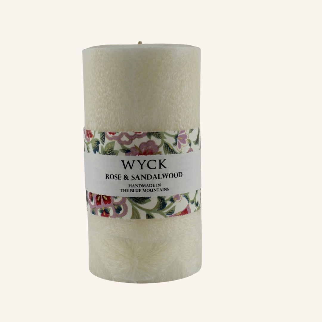 Rose & Sandalwood Large Pillar | Pillar Candles