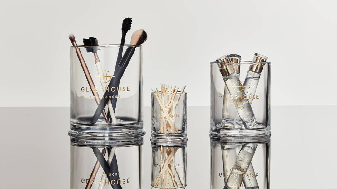 Reusing Glasshouse Fragrances candle jars for makeup