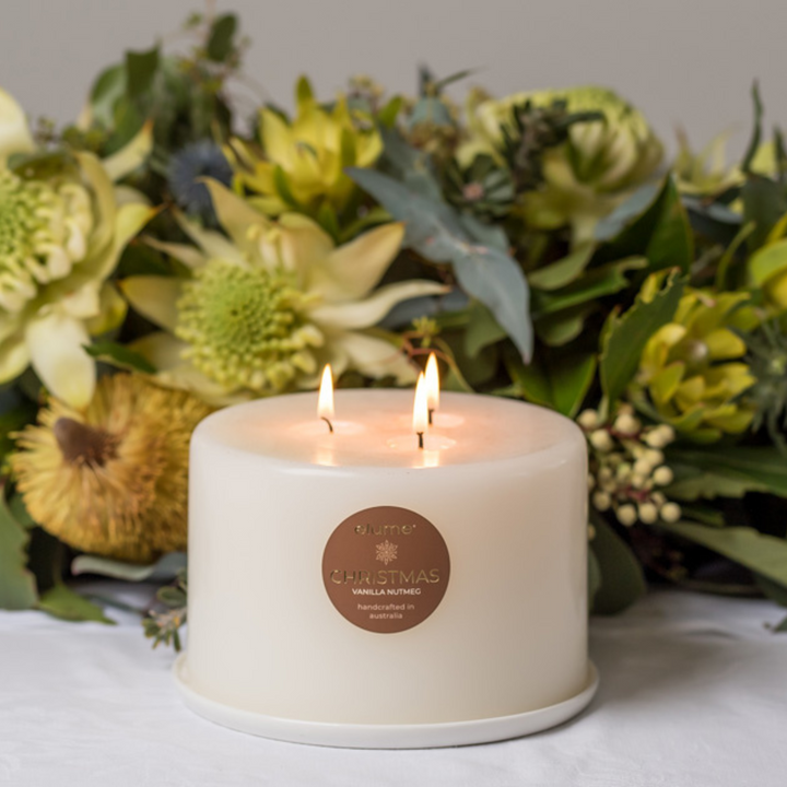 Pillar Candle 3 Wick Vanilla Nutmeg| Elume