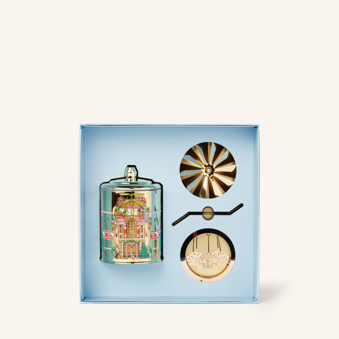 A Tahaa Affair Vanilla Caramel 380G Candle & Spinning Carousel | Glasshouse Fragrances