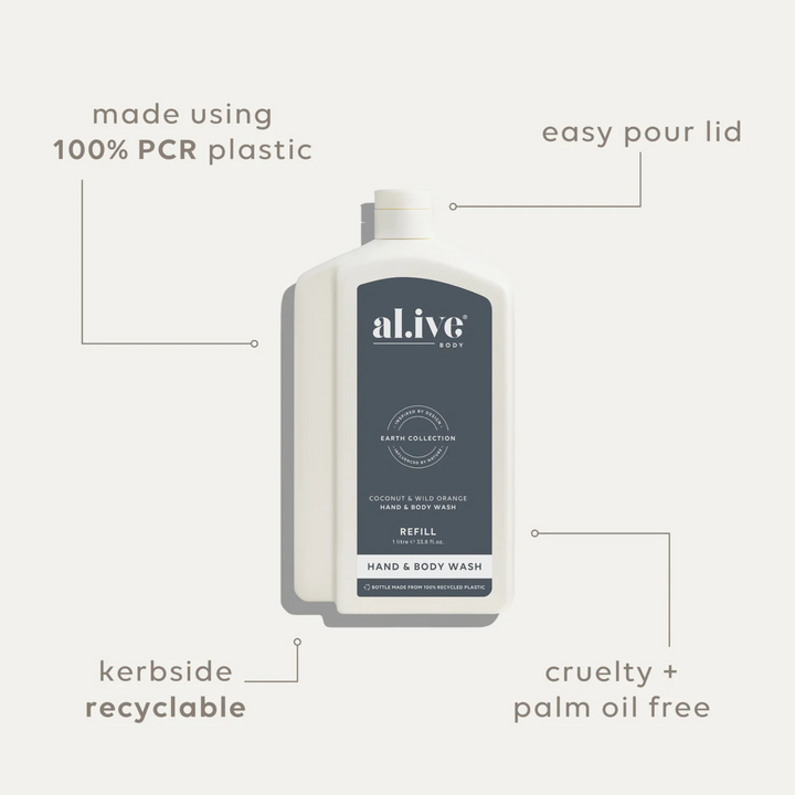 1L Wash Refill - Coconut & Wild Orange  | al.ive body