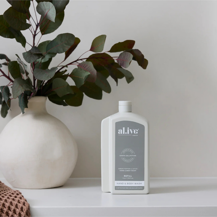 1L Wash Refill - Green Pepper & Lotus | al.ive body