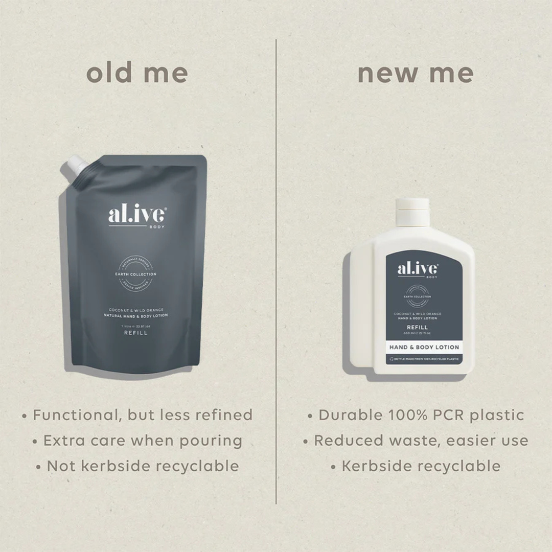 650ml Lotion Refill Coconut & Wild Orange  | al.ive body