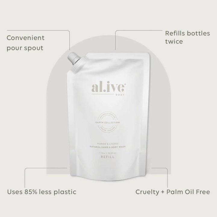 Hand & Body Wash Refill Mango & Lychee  | al.ive body