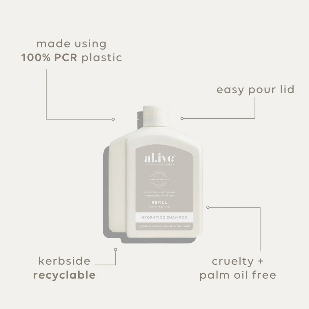 650ml Shampoo Refill - White Tea & Argan Oil | Al.ive Body