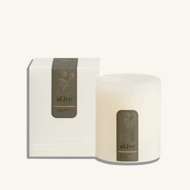 Soy Candle Green Pepper & Lotus | Al.ive Body