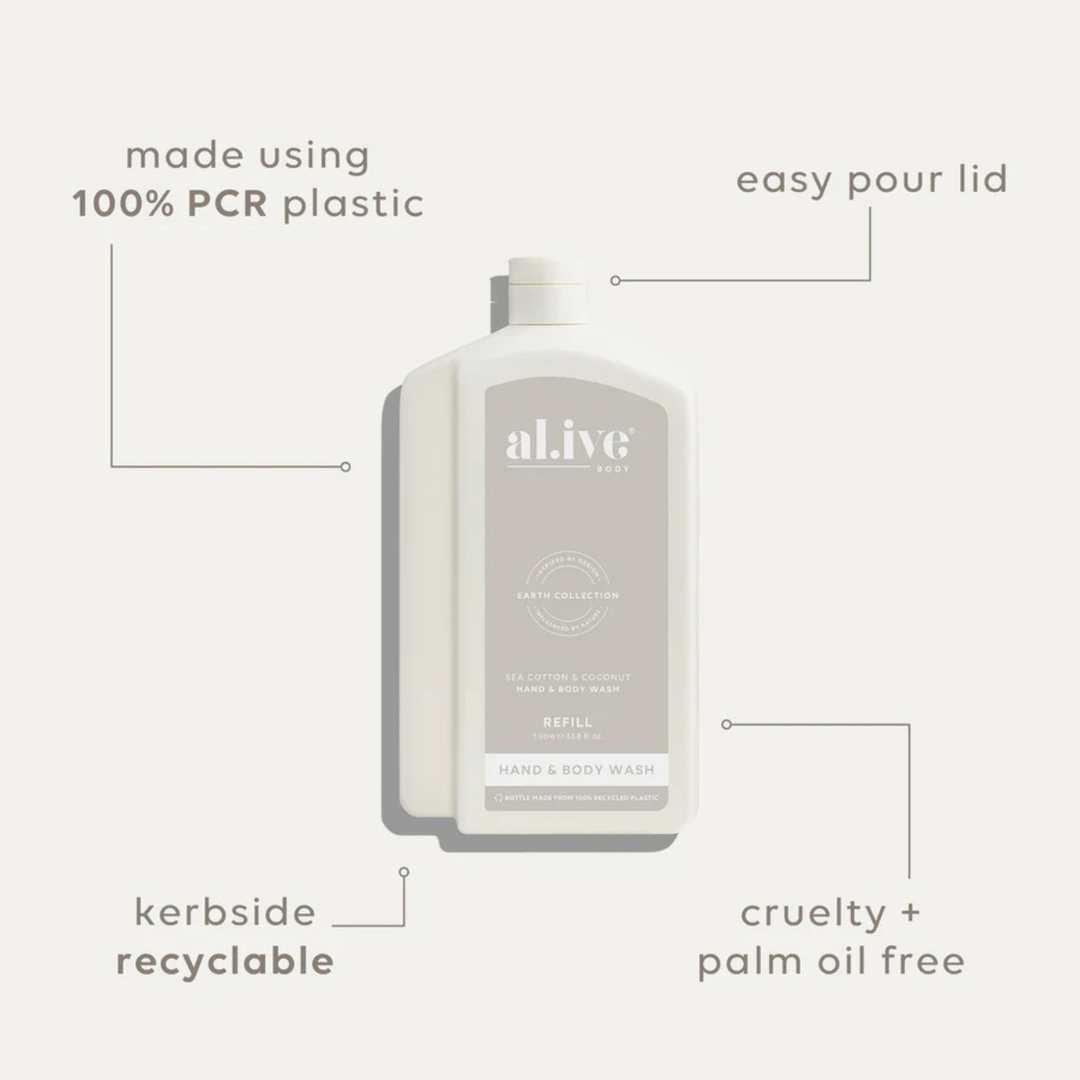 1L Wash Refill - Sea Cotton & Coconut | al.ive body