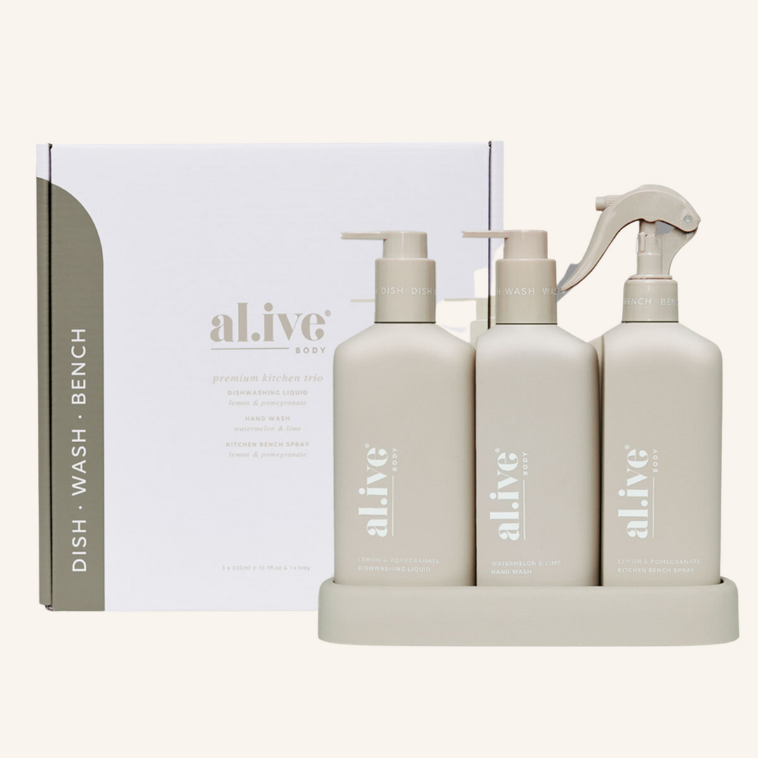 Dishwashing Liquid, Bench Spray & Hand Wash Trio | al.ive body