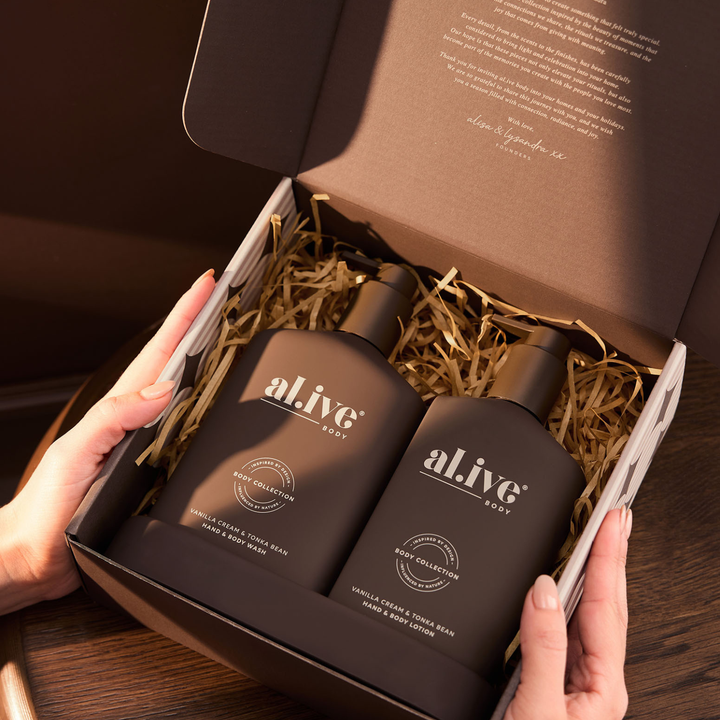 al.ive body Transformative Bathroom Duo Vanilla Cream & Tonka Bean