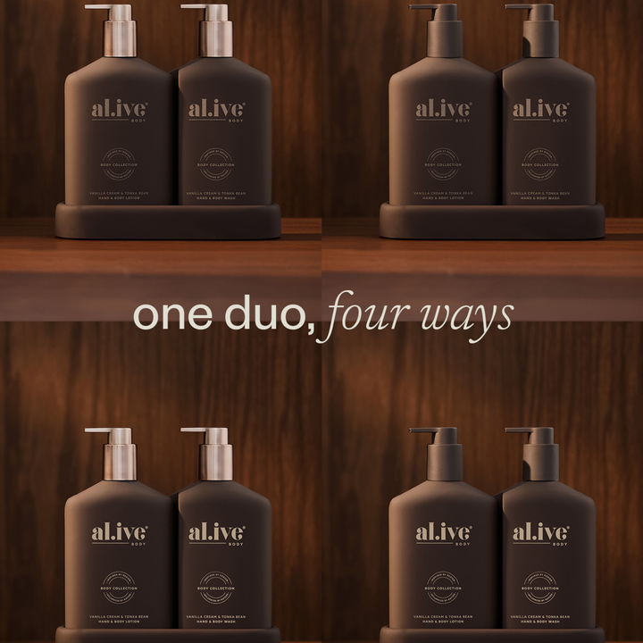 al.ive body Transformative Bathroom Duo Vanilla Cream & Tonka Bean