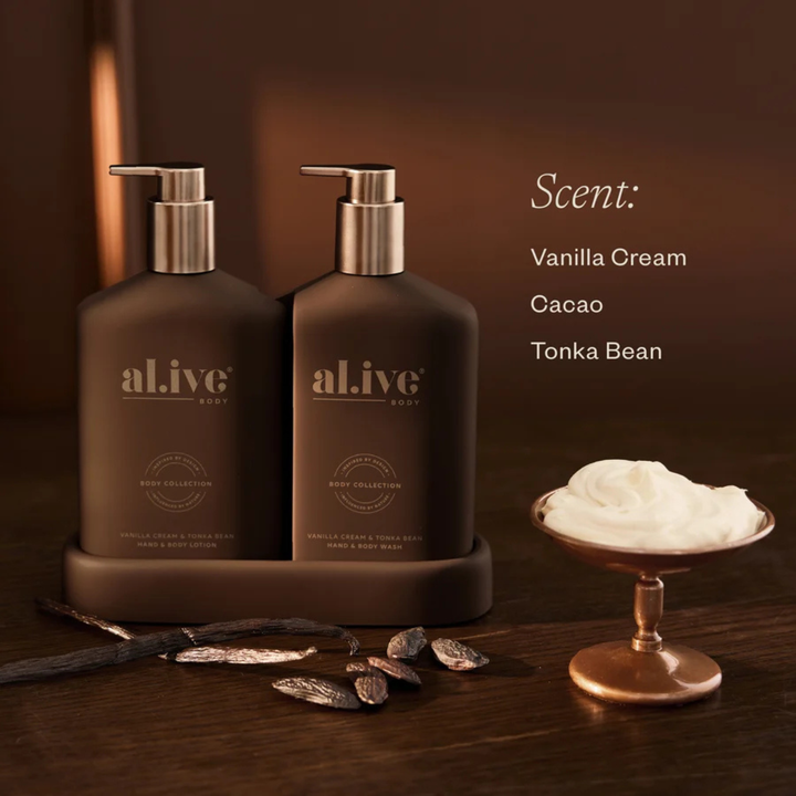 al.ive body Transformative Bathroom Duo Vanilla Cream & Tonka Bean