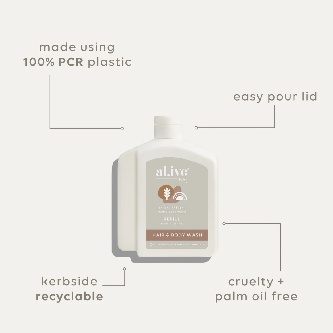 650ml Baby Wash Refill - Calming Oatmeal | al.ive body