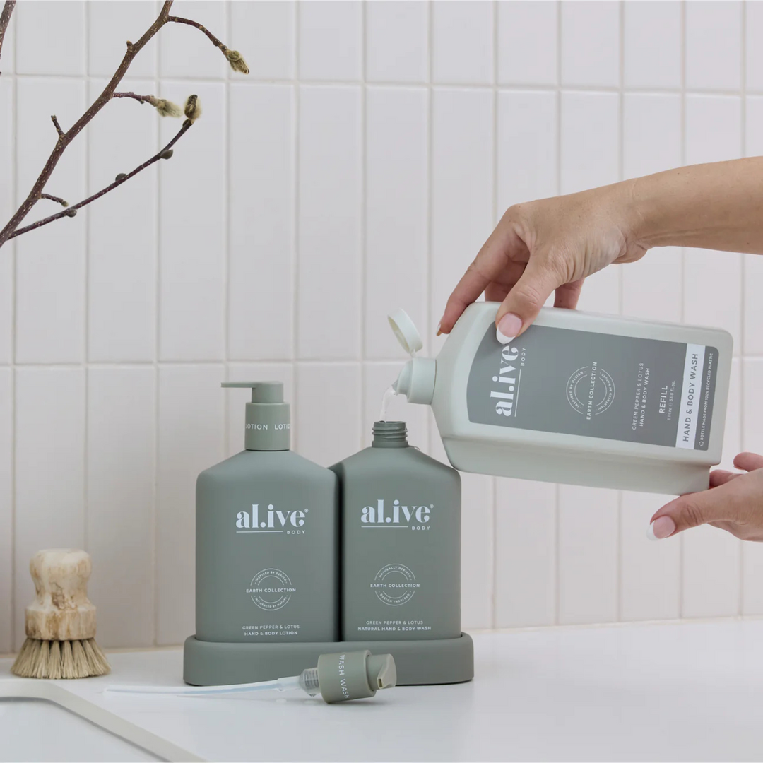 1L Wash Refill - Green Pepper & Lotus | al.ive body