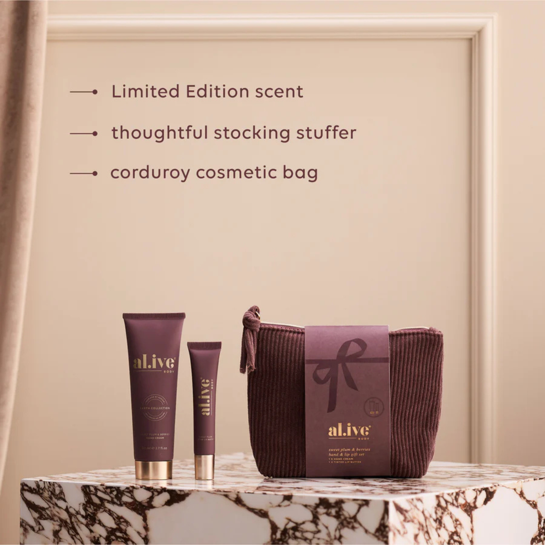 Christmas Hand & Lip Gift Set -Sweet Plum & Berries | al.ive body