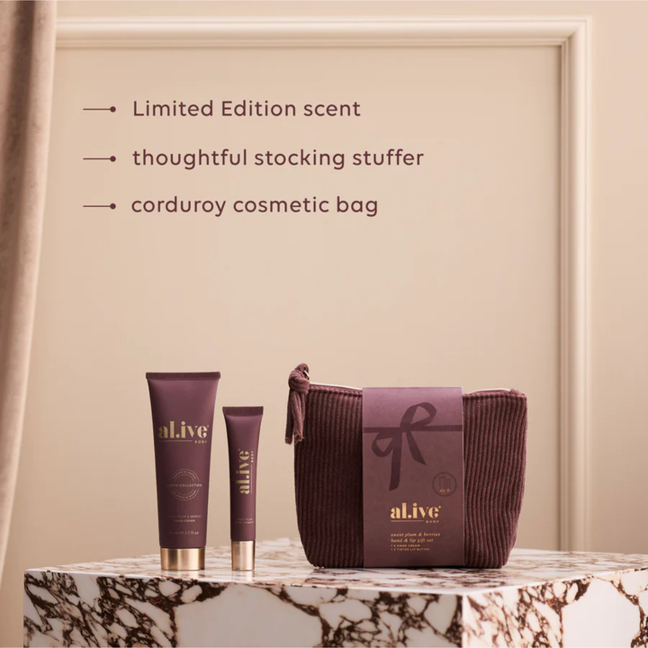 Christmas Hand & Lip Gift Set -Sweet Plum & Berries | al.ive body