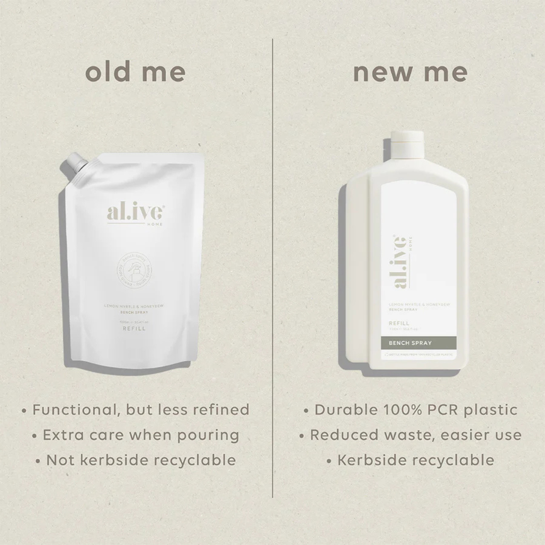 1L Bench Spray Refill Lemon Myrtle & Honeydew | al.ive body