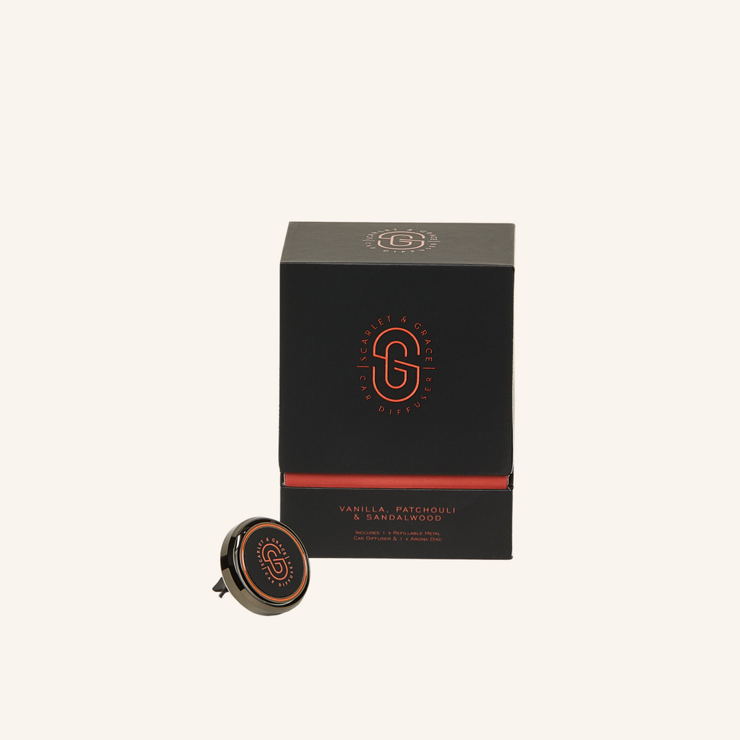 Vanilla Patchouli and Sandalwood Car Diffuser | Scarlet & Grace