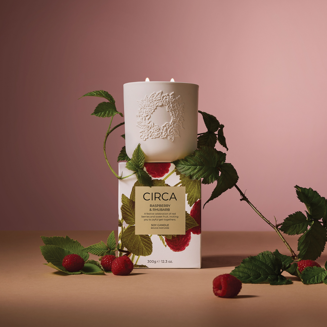 Raspberry & Rhubarb Soy Candle | Circa