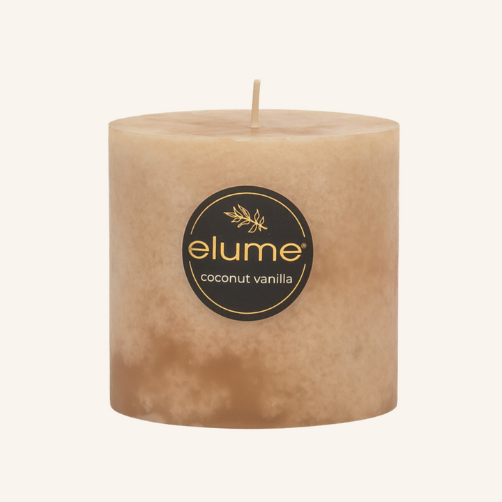 Coconut Vanilla Bean 3x3 Pillar Candle | Elume