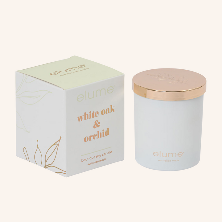 Boutique Soy Candle - White Oak & Orchid| Elume