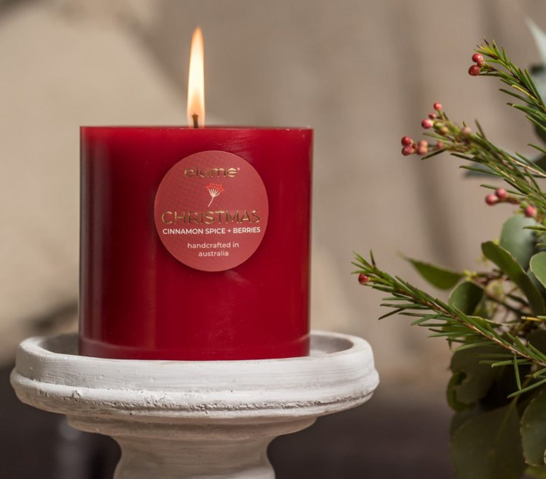 Christmas Cinnamon 4x4 Pillar Candle | Elume