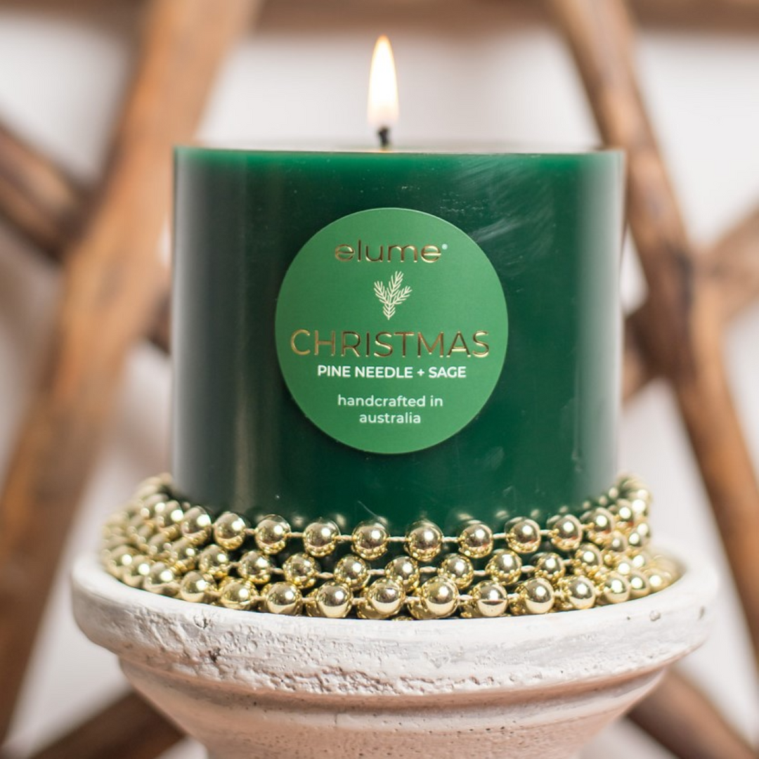 Christmas Pine 4x4 Pillar Candle | Elume