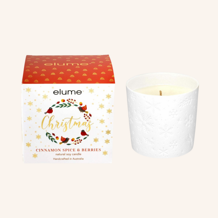 Elegant Cinnamon Spice and Berries Christmas Candle | Elume