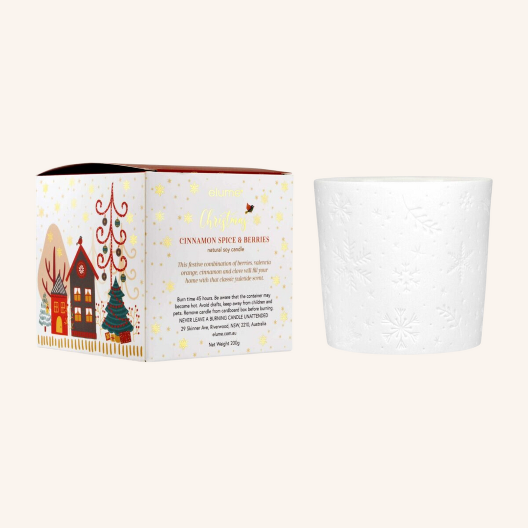 Elegant Cinnamon Spice and Berries Christmas Candle | Elume