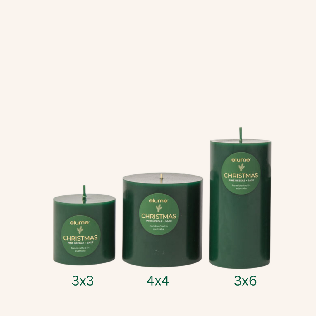Christmas Pine 4x4 Pillar Candle | Elume