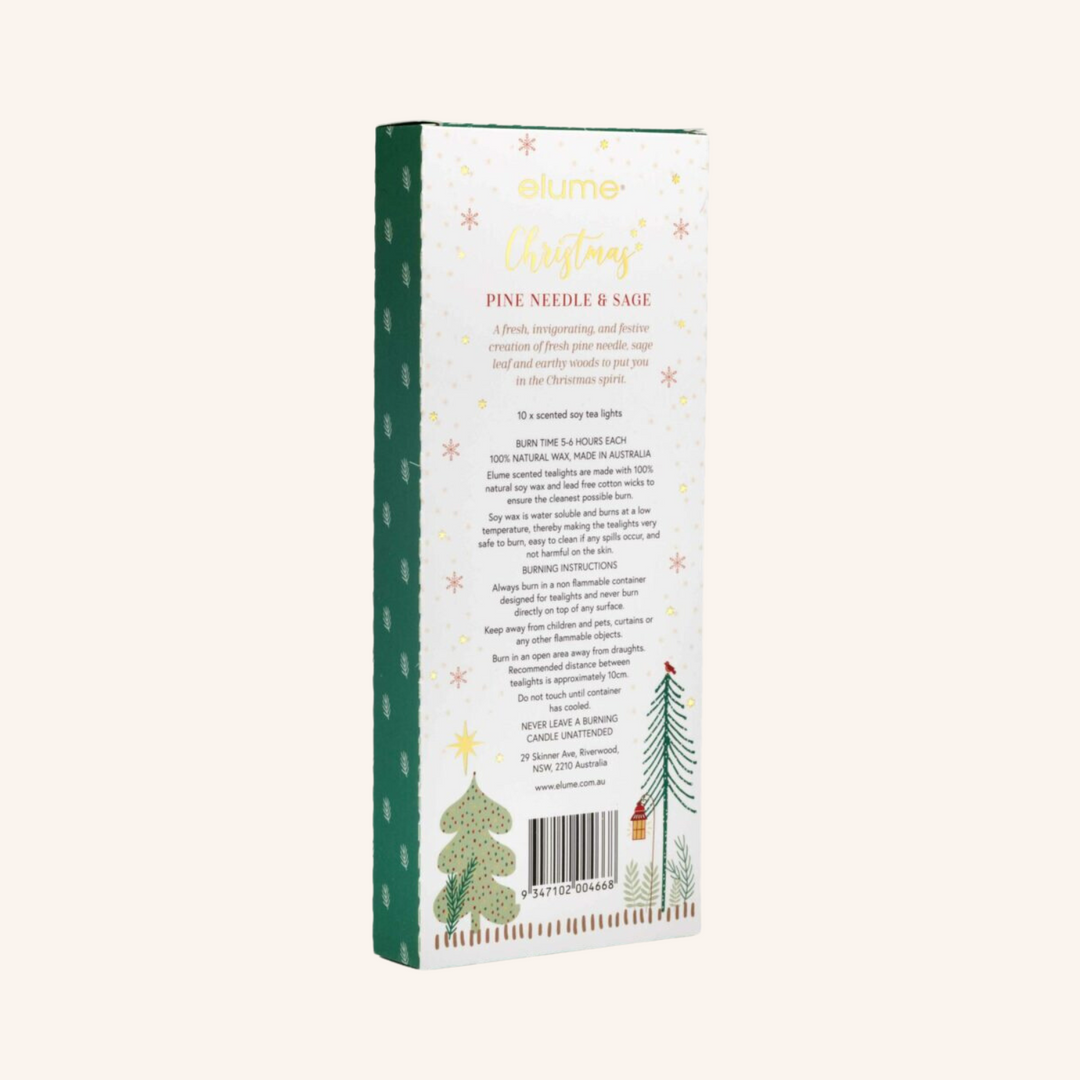 Christmas Pine Needle and Sage Tealights | Elume
