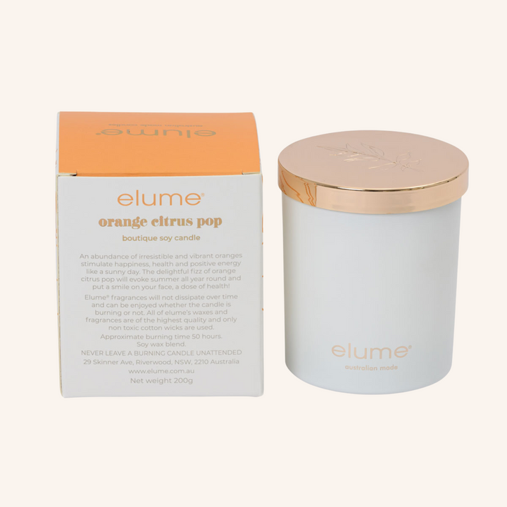 Boutique Soy Candle - Orange Citrus Pop| Elume