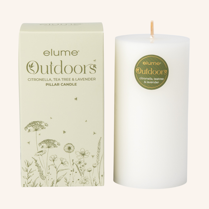 White Citronella 3x6 Pillar Candle | Elume