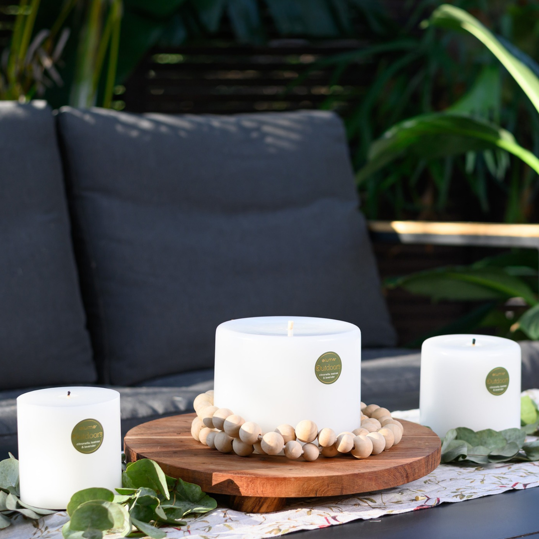 White Citronella 4x4 Pillar Candle | Elume