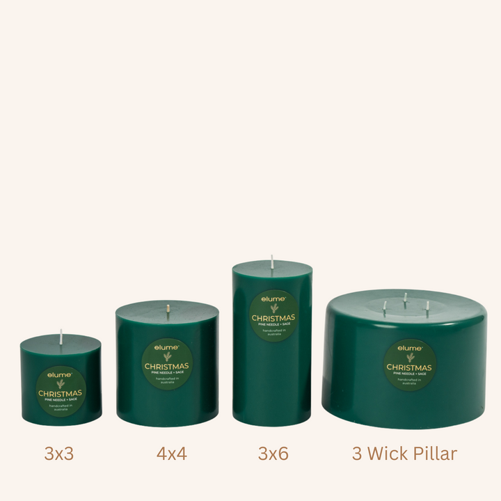 Pillar Candle 3 Wick Pine Needle & Sage | Elume
