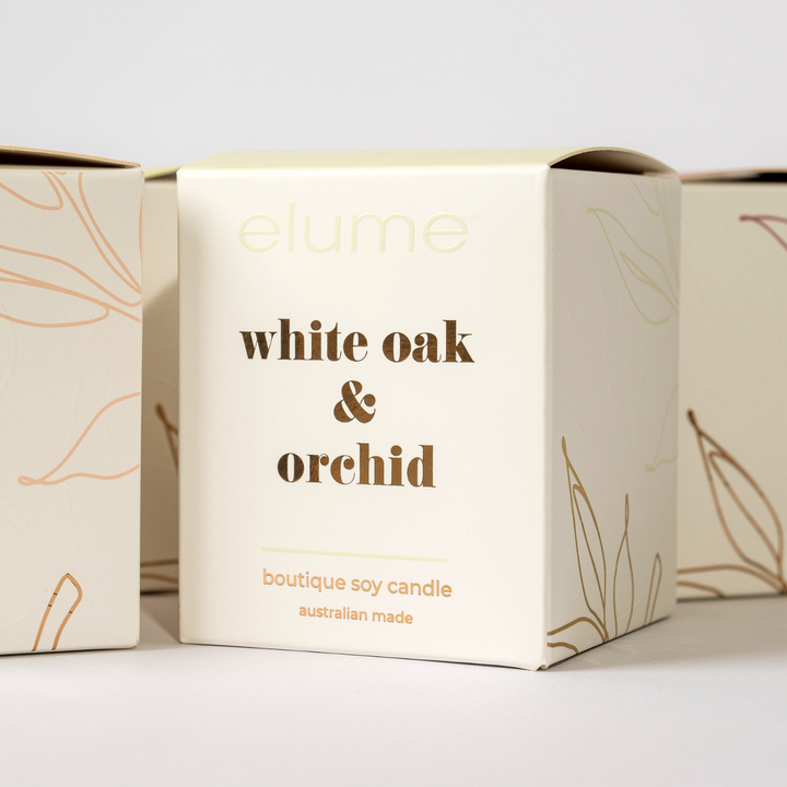 Boutique Soy Candle - White Oak & Orchid| Elume
