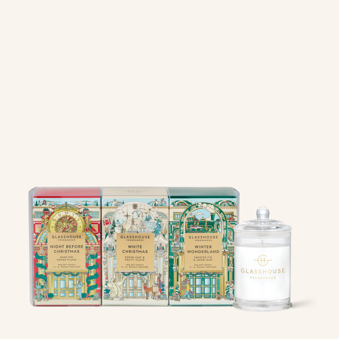 Limited Edition Christmas Trio 3 x 60g Soy Candle | Glasshouse Fragrances