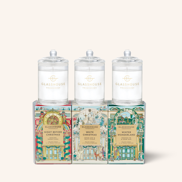 Limited Edition Christmas Trio 3 x 60g Soy Candle | Glasshouse Fragrances