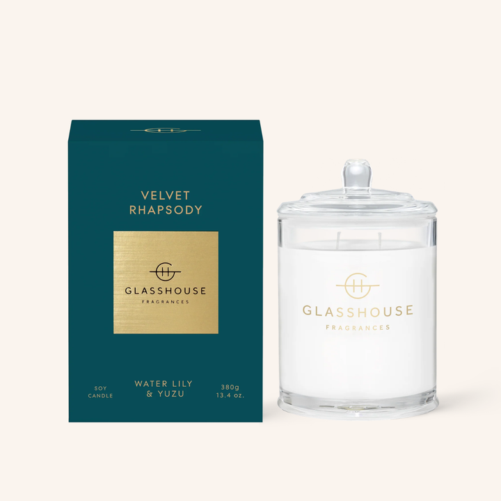 Velvet Rhapsody Water Lily & Yuzu Soy 380g Candle | Glasshouse