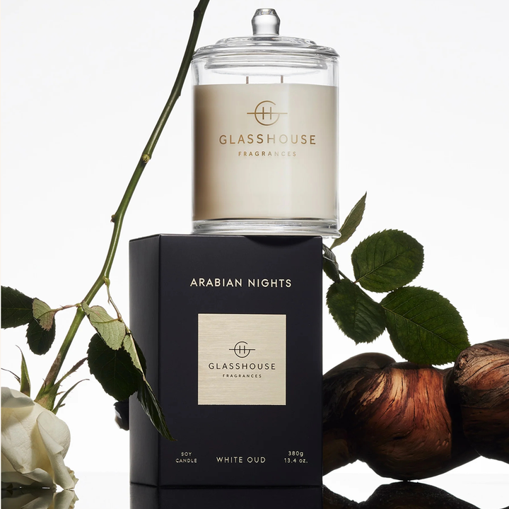 Glasshouse Arabian Nights White Oud 380g Soy Candle
