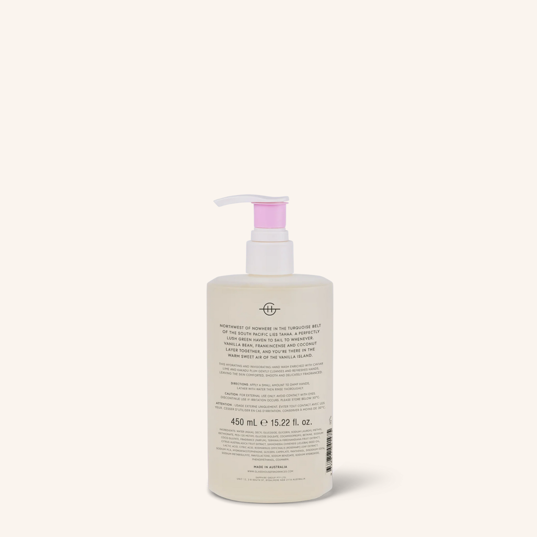 A Tahaa Affair Vanilla Caramel 450ml Hand Wash | Glasshouse