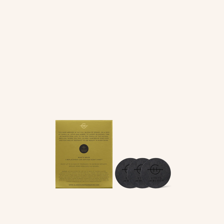 Kyoto in Bloom 3 Car Diffuser Refill Disks  Glasshouse