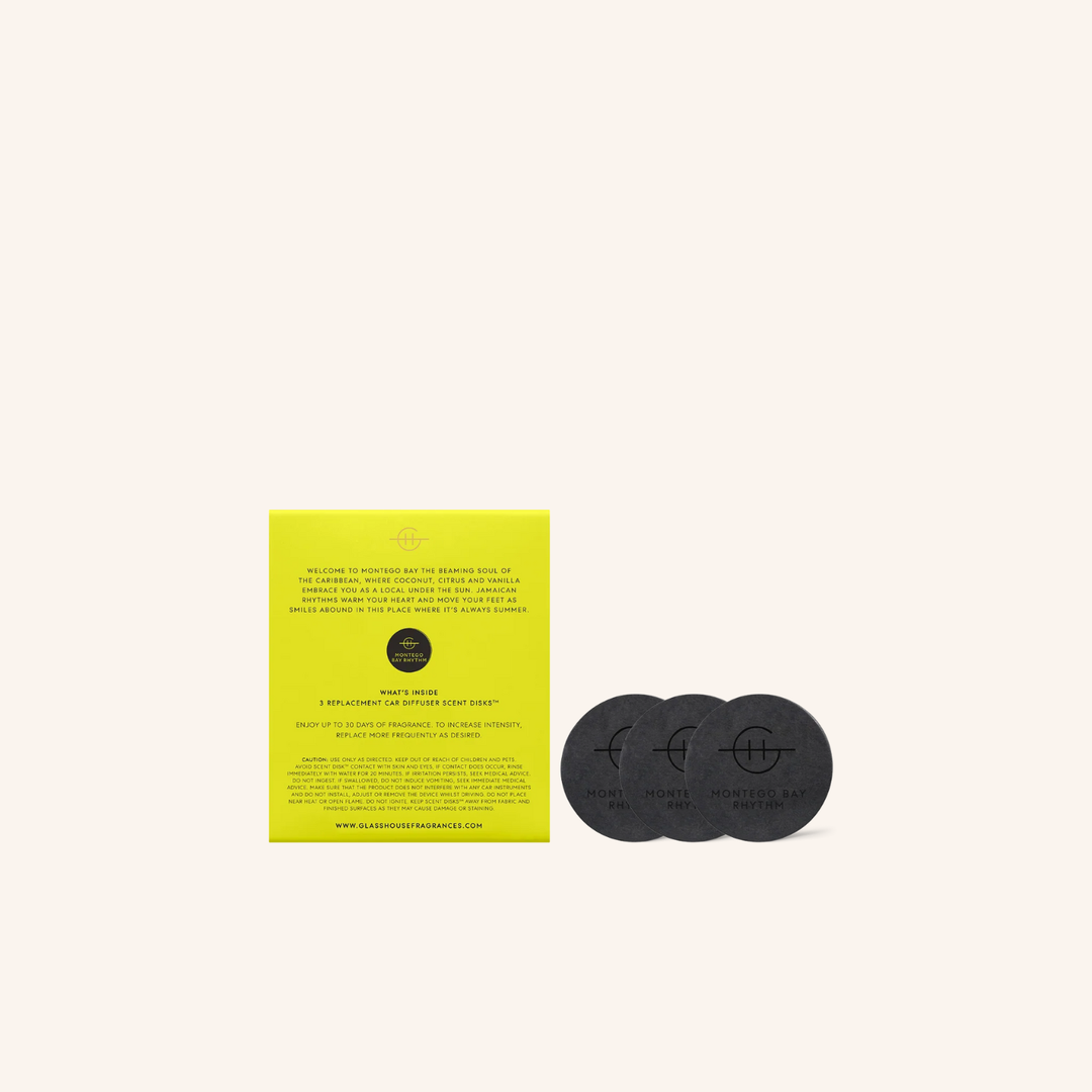 Montego Bay Rhythm 3 Car Diffuser Refill Disks | Glasshouse