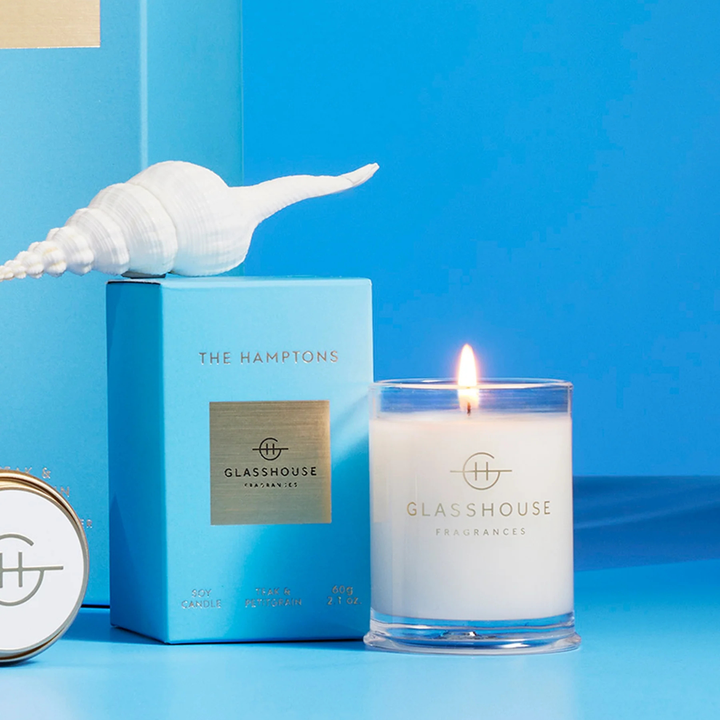 Glasshouse The Hamptons Teak & Petitgrain 60g Soy Candle