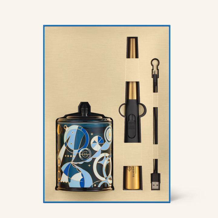 A Tahaa Affair Candle & Lighter Christmas Gift Set | Glasshouse Fragrances
