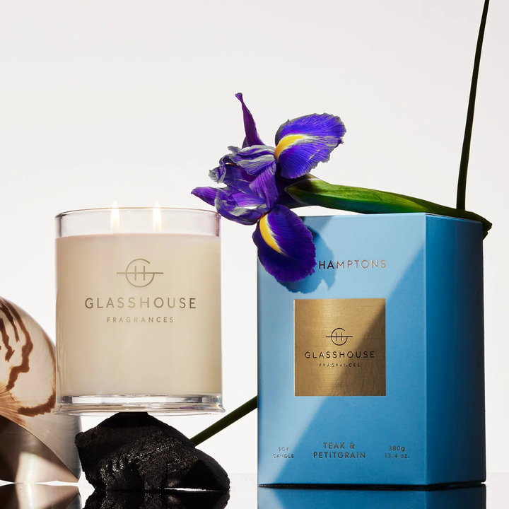 Glasshouse The Hamptons Teak & Petitgrain 380g Soy Candle