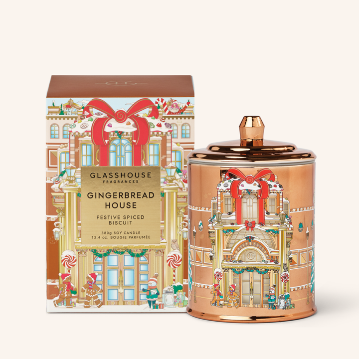 Gingerbread House Festive Spiced Biscuit 380g Soy Candle | Glasshouse