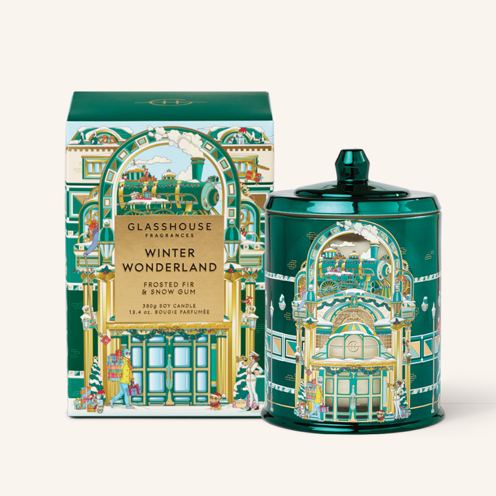 Winter Wonderland Frosted Fir & Snow Gum 380g Soy Candle | Glasshouse