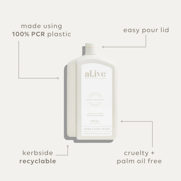 1L Wash Refill - Mango & Lychee  | al.ive body